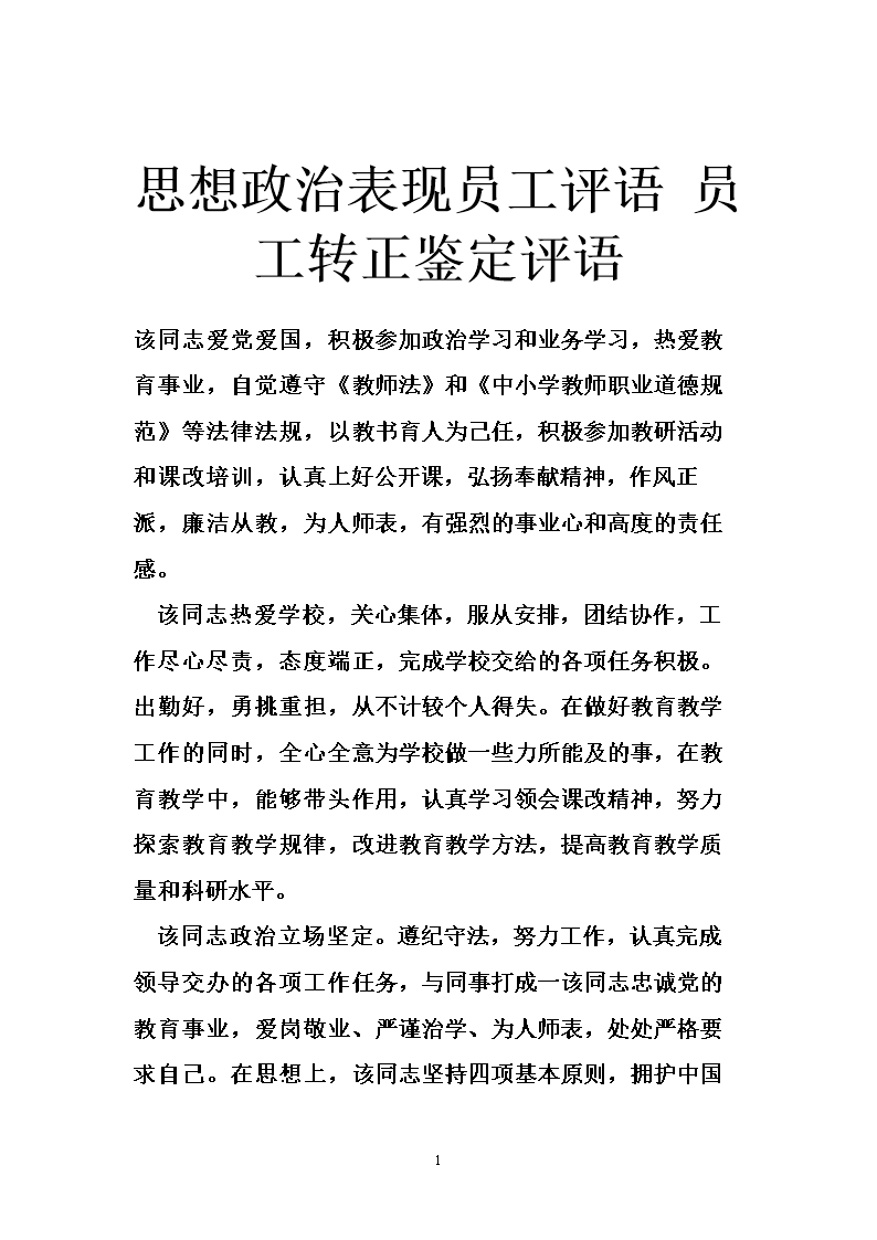 思想政治评估评论