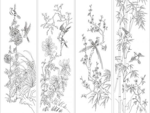 赞美李子，兰花，竹子和菊花的诗