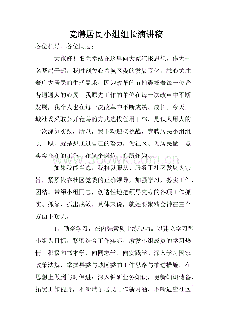 领队选举演讲