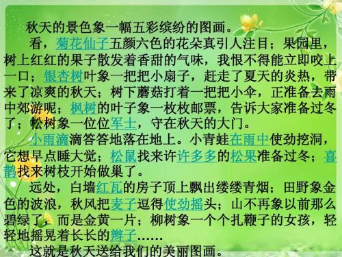 三年级作文：我爱秋天