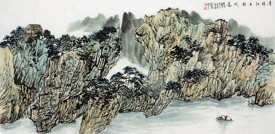 秋季《青峰河上航行全诗》
