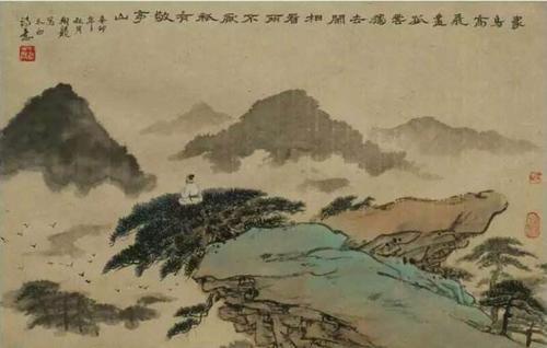 李白：独自坐在景亭山古诗