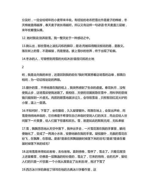 优美的句子和优美的段落描述了2016年的雪