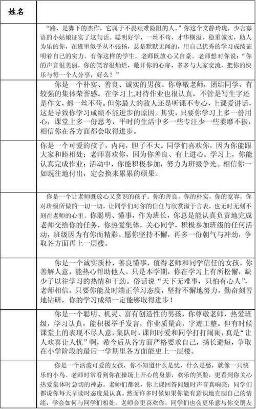 六年级学生的精选评论