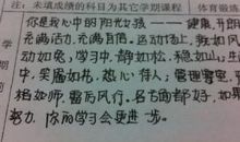 小学生差生评语