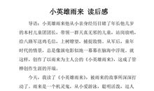 《小英雄雨来》读后感