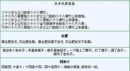 搞笑绕口令集合