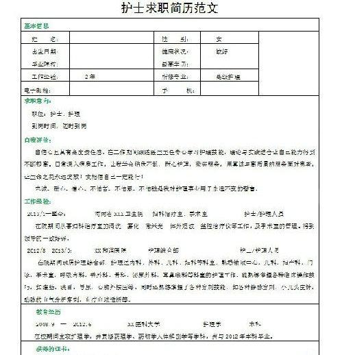 工作履历自我评估