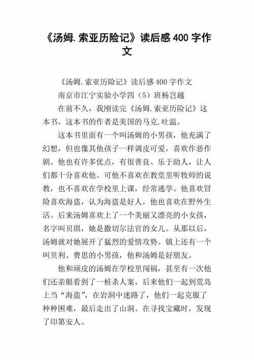 汤姆·索耶的想法