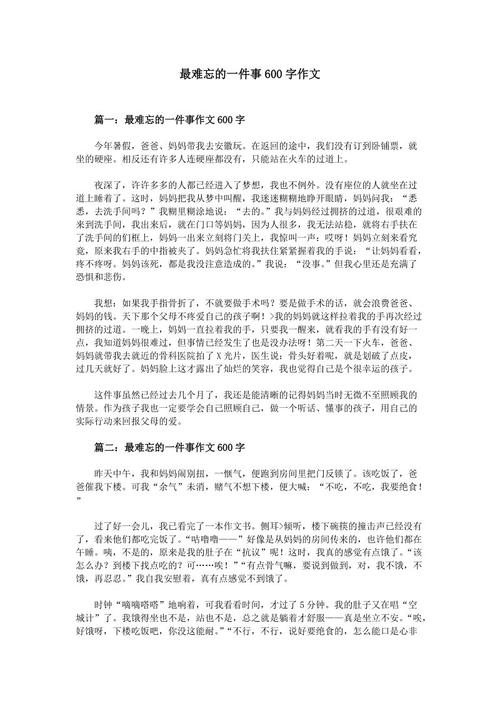 我最难忘的事600字