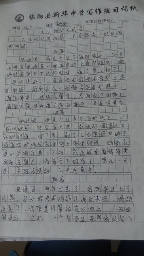 初中日记500字