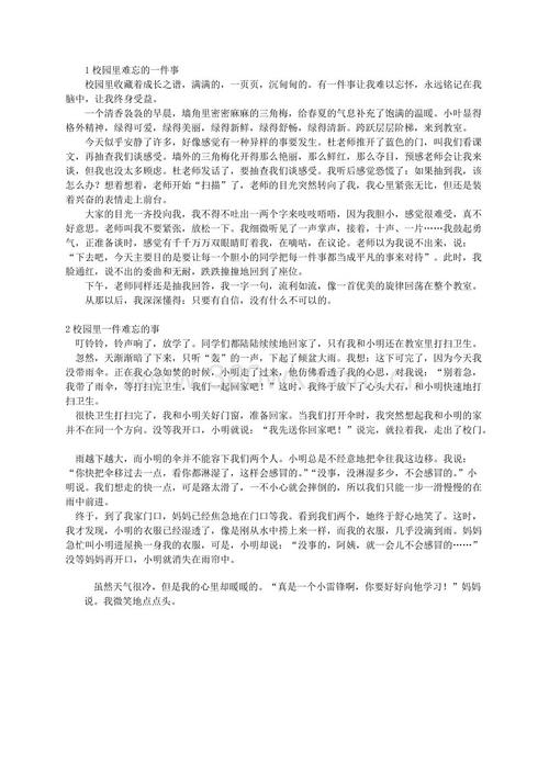 在学校难忘的一件事