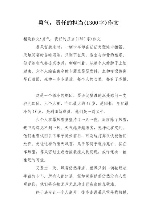 勇气论文开始