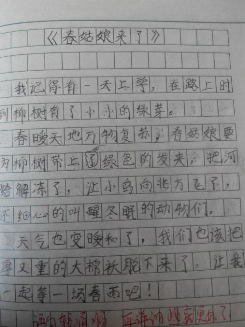 春季作文一年级