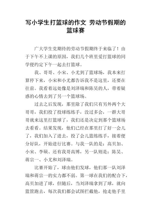 300字打篮球