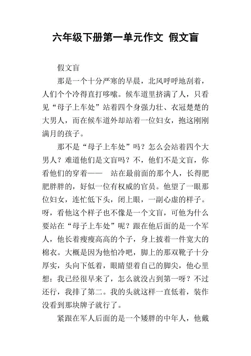 六年级假文盲成分