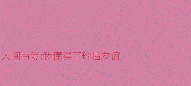 我了解友谊