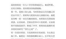 初中作文我的奶奶