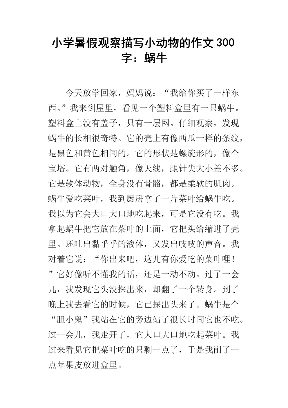 暑假作文300字