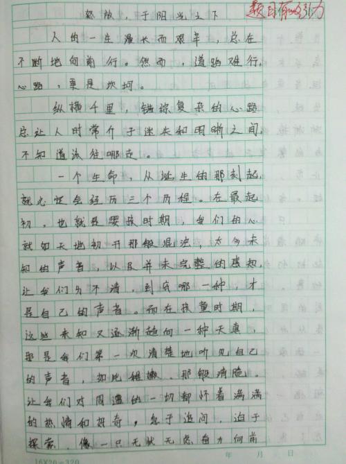 我的苦难与愉悦作文500字