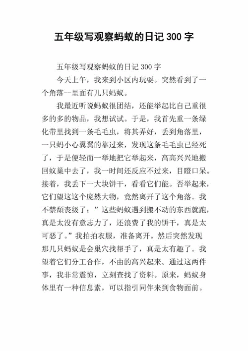 蚂蚁组成300字