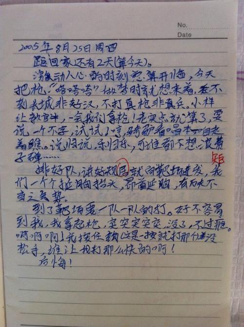 军事训练日记的最后一天