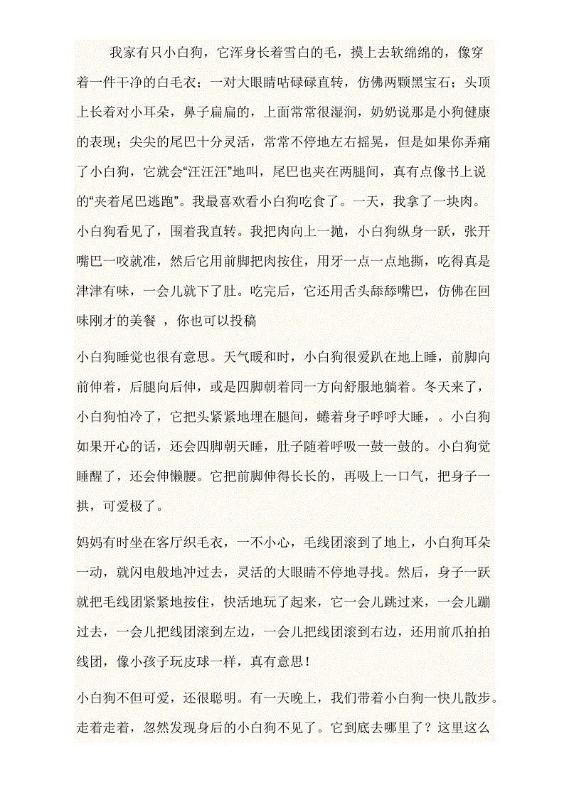 写一个小狗作文的100个字