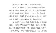 关于军训的作文