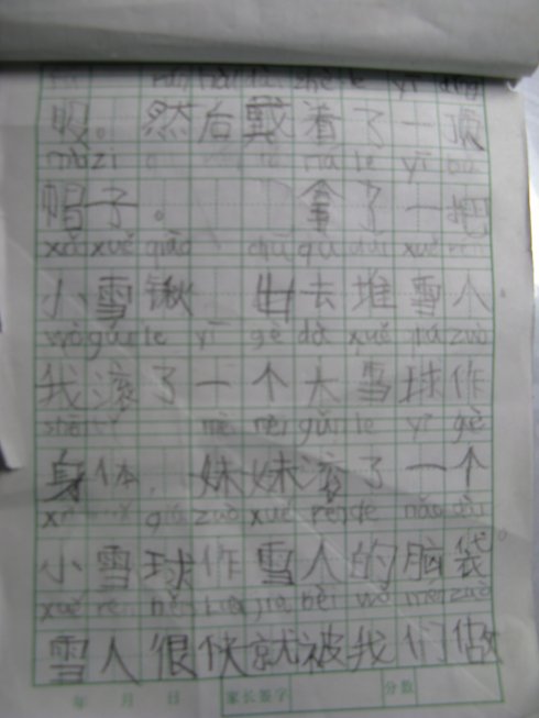 雪人组成350字