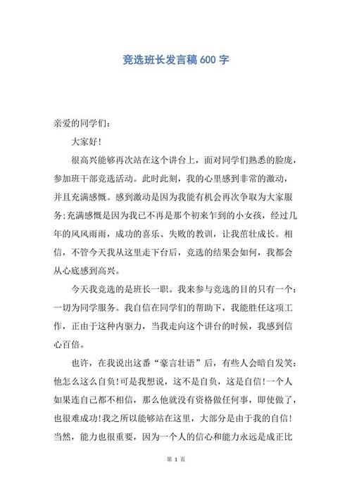 选举小队长演讲稿500字