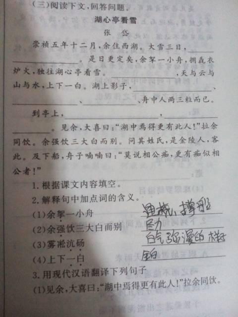 改写湖心亭看雪