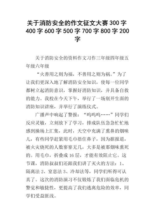 消防安全成分300字