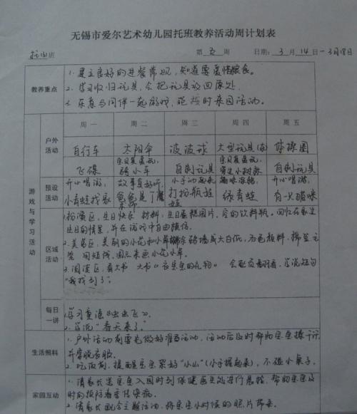 高二学习计划组成