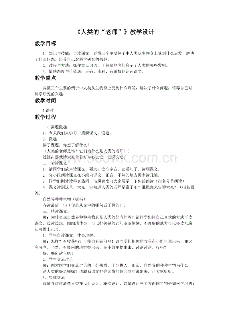 人类教师组成