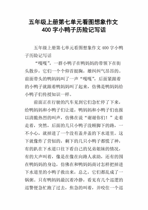 冒险作文500字
