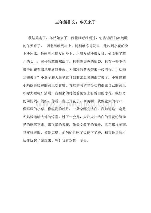 冬天快到了二年级