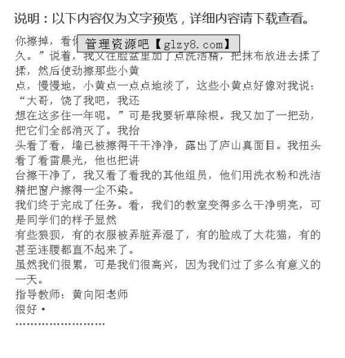 300字清洁成分