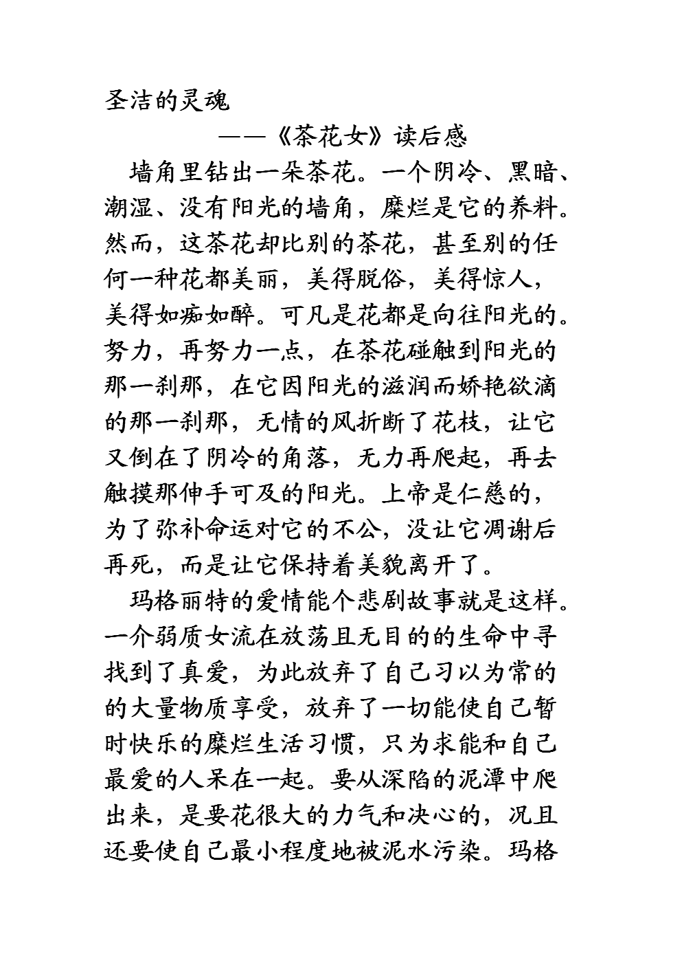茶花女孩读2500个单词