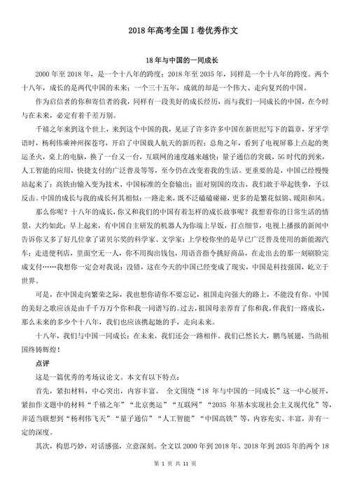 2018年全国高考全场作文全国第一卷：兔子飞宇