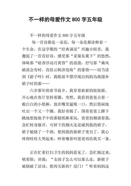 800字母爱作文