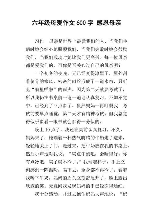 感恩母爱作文600字