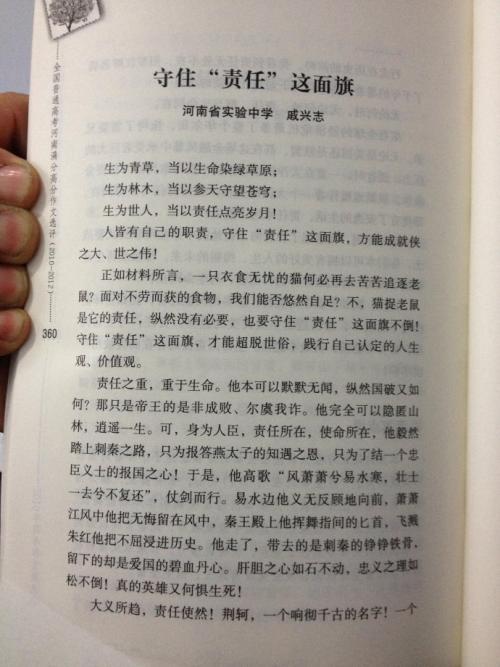 2015年高考满分作文：近乎美