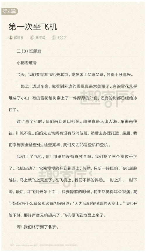 六年级乘飞机作文