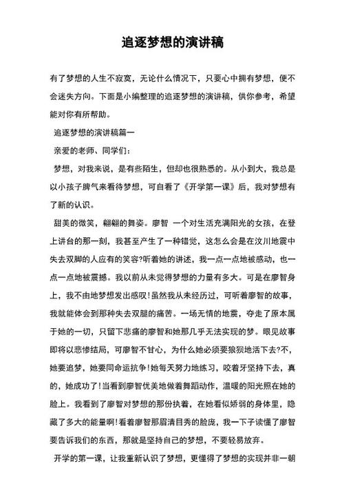追梦演讲