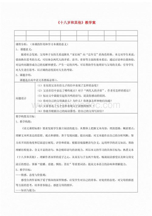 十八岁等感受