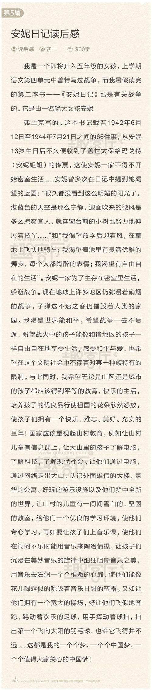 安妮日记读后感英文
