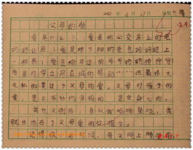父母爱我三年级作文