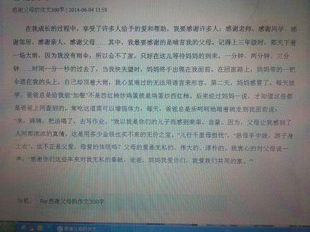 感谢父母在高中期间写的出色的论文