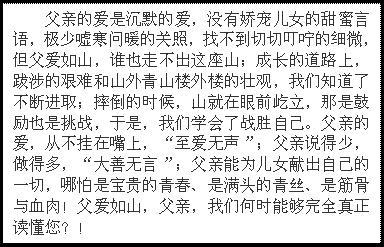 描述父亲容貌的构图