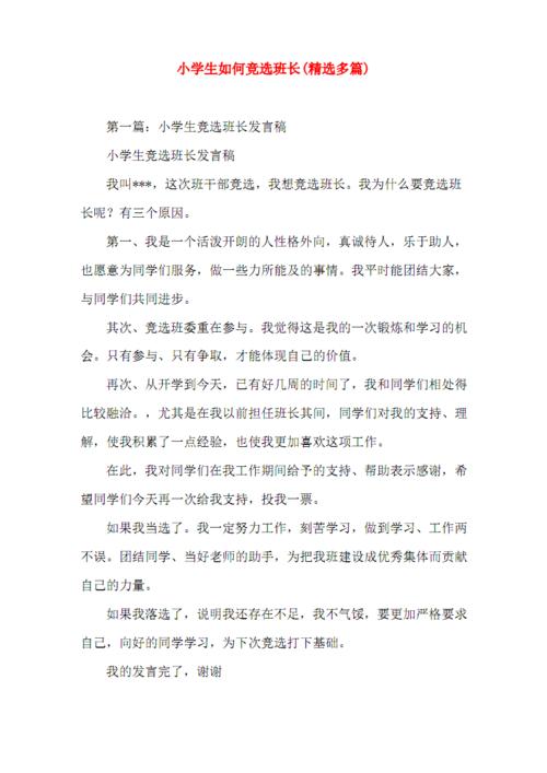 竞选演讲作文